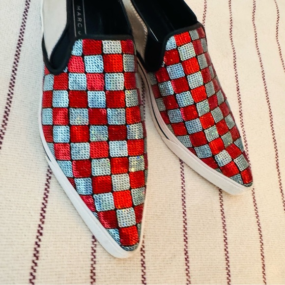 MARC JACOBS sequin pointed toe slip on sneakers - Picture 3 of 7
